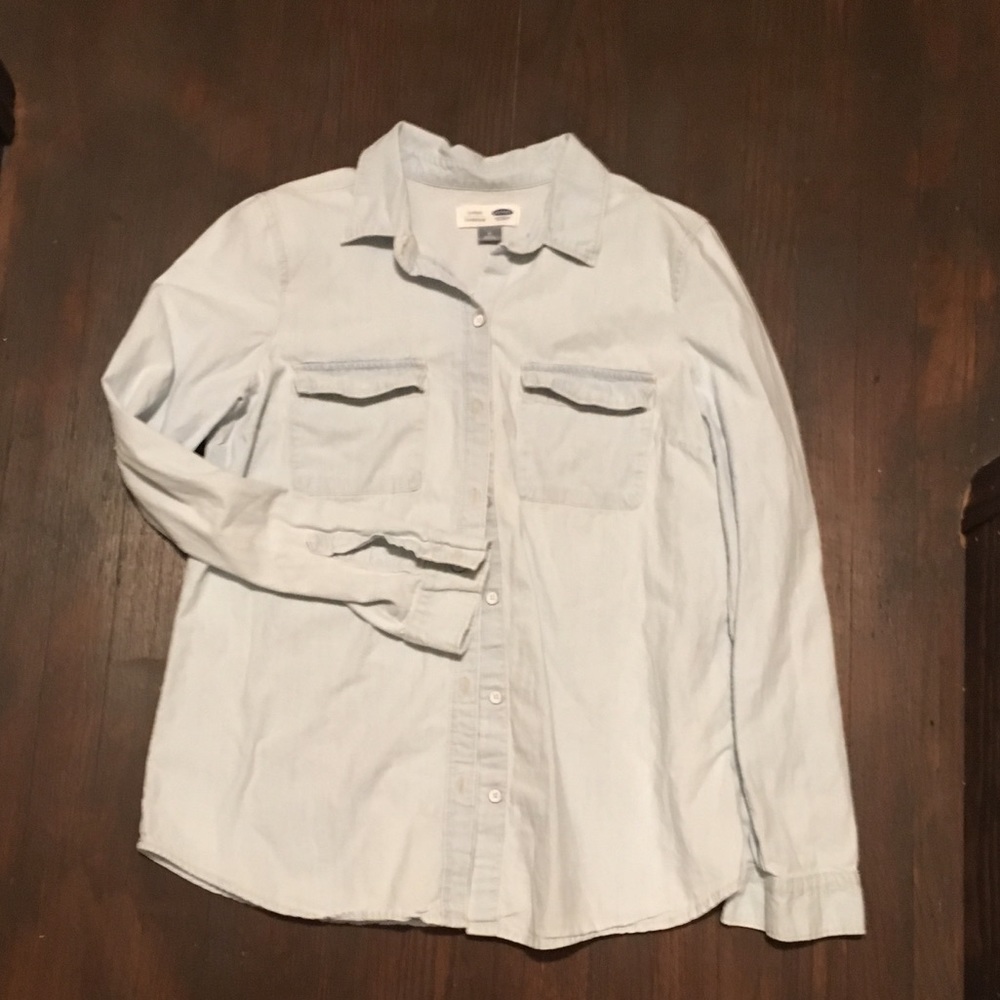 Light Jean Button Down top